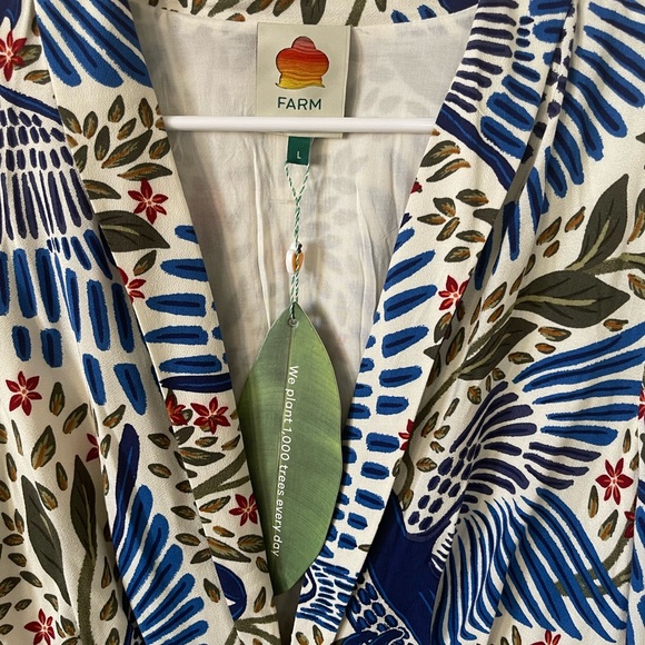 FARM Rio | Dresses | Nwt Farm Rio Blue Macaw Flight Maxi Dress Size S ...